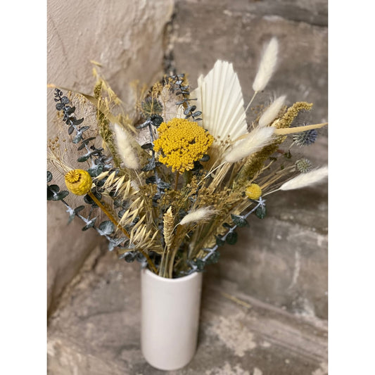 Bouquet fleurs séchées nature jaune