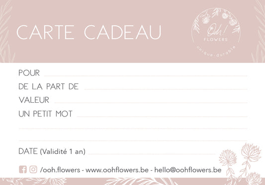 Carte cadeau OOh flowers