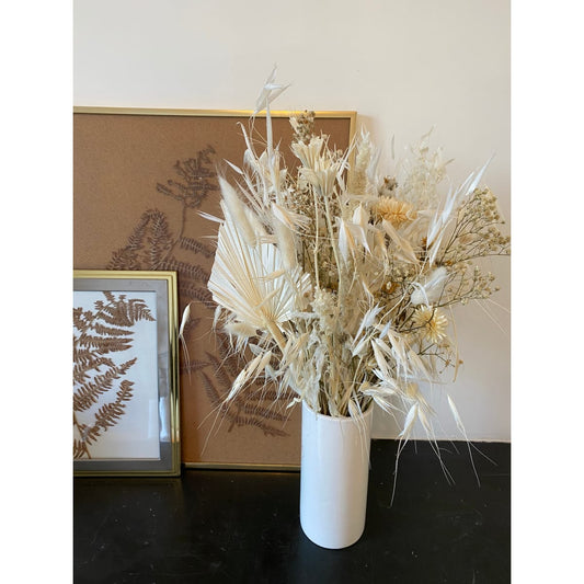 Petit bouquet fleurs séchées blanc