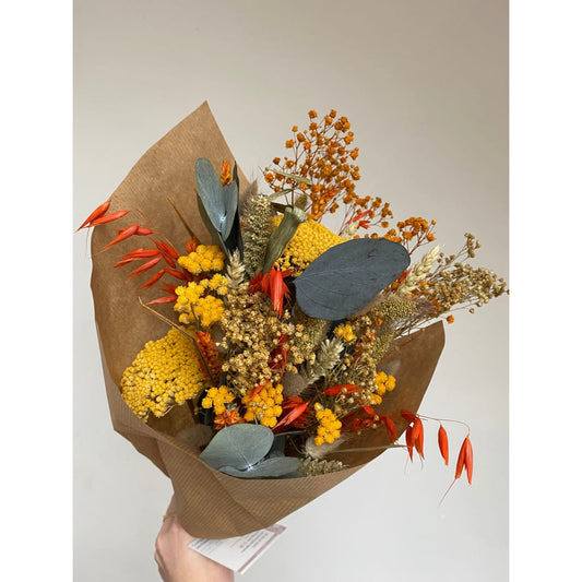 Bouquet fleurs séchées orange